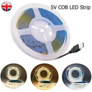 5V USB COB LED Stripe Leiste Streifen 320LED Band Lichterkette keine Lichtpunkte