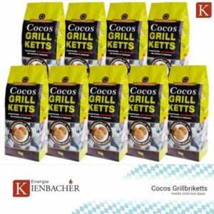 3-27kg Cocos Premium Grillbriketts aus Kokosschalen „MADE IN GERMANY“ Kohle Holz