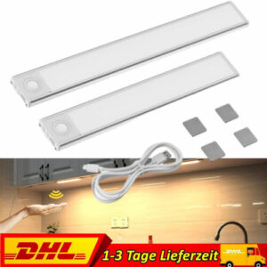 LED Unterbauleuchte mit Bewegungsmelder USB Lichtleiste Küche Schrank Nachtlampe