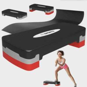 ScSPORTS® Stepper Aerobic Höhenverstellbar 2 Stufen mit Matte Steppbrett Fitness