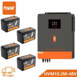 PowMr 12.8V 100Ah LiFePO4 Akku Solarbatterie Wohnmobile Or 10.2KW Wechselrichter