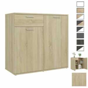 Kommode Sideboard Mehrzweckschrank mit 2 Türen und 1 Schublade 80x36x75 cm