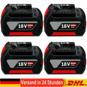 4X 8Ah Akku für Bosch 18V Original Professional GBA GSR GSB BAT618 BAT609 BAT620