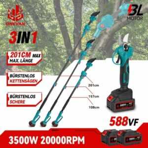 Teleskop Astsäge Teleskopsäge Akku Kettensäge Astschere Gartensäge Hochentaster