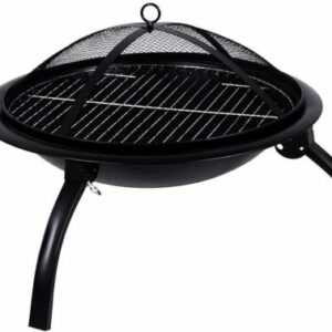 Feuerstelle Stahl klappbar Garten Terrasse Bowl BBQ Schürhaken Large Schwarz NEU