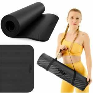 Trex Sport Gymnastikmatte extra dick und weich Fitnessmatte 180x60x1cm Schwarz