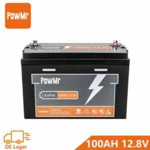 PowMr 12.8V 100Ah LiFePO4 Akku Lithium Solar Batterie Wohnmobil Boot Or Stecker