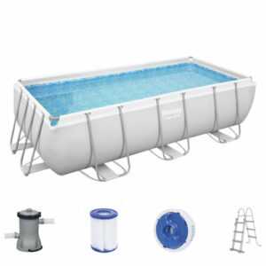 Swimming Pool Stahlrahmen Komplett-Set mit Filterpumpe 412 x 201 x 100 cm