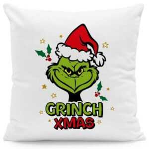 Bedrucktes Kissen mit Motiv im Grinch Xmas Design