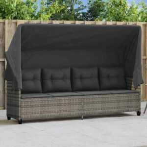 Sonnenliege mit Kissen Sonnenbett Gartenliege Gartensofa Poly Rattan vidaXL