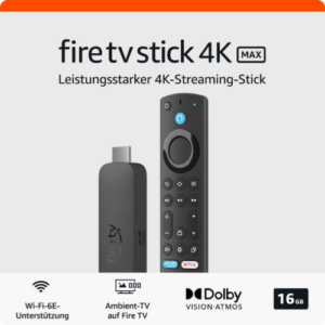 Fire TV Stick 4K Max, Unterstützt Streaming Über Wi-Fi 6E, Ambient-Tv