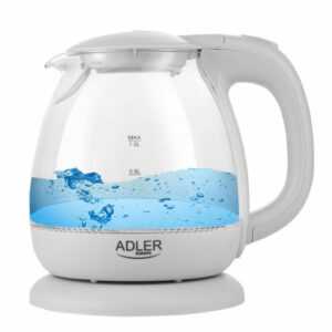 Adler Glas Wasserkocher 1 L 1100 Watt grau AD 1283G