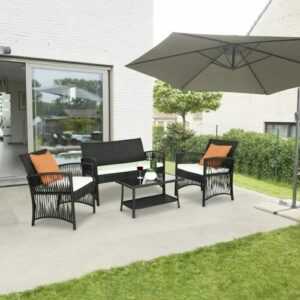 gartenmöbel set rattan Schwarz