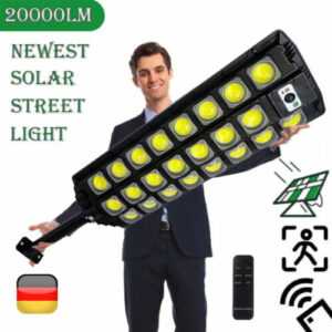 20000 LM LED Solar Straßenlampe mit Bewegungsmelder Straßenlaterne Solarleuchte