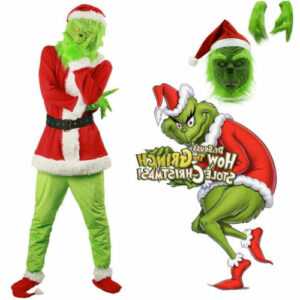 Erwachsene der Grinch Kostüm Xmas Cosplay Männer Weihnachten Santa Kostüm Sets