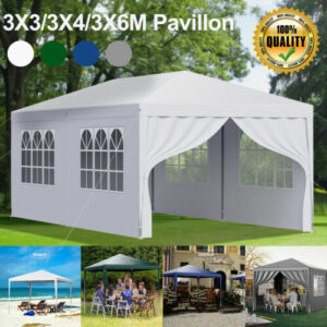 Pavillon 3x3/4/6m Partyzelt Wasserdicht Festzelt Gartenzelt Weiß/Grün/Blau/Grau