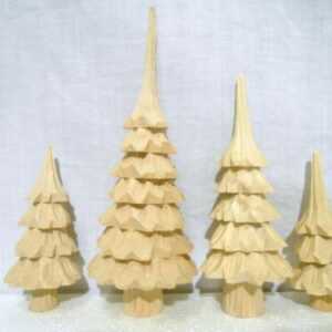 geschnitzter Baum 6 cm 9 cm 11 cm 13 cm Bäume Weihnachtsdeko Basteln Pyramide