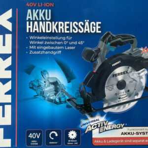 FERREX 40 V Akku Handkreissäge Kreissäge Säge ohne Akku & Ladegerät 4000 min-1