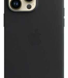 Original Apple iPhone 14 Pro MAX Leder Schutzhülle Case Schwarz Mitternachacht