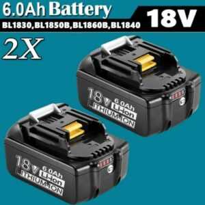 2x Original 18V/6,0Ah für Makita Akku BL1860B- 2er Set - 197422-4 BL1850 BL1830