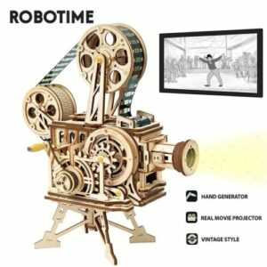 ROKR Holz 3D Mechanisches Getriebe Vitascope Projektor Zum Selbermachen Modell Puzzle Kit Spielzeug Geschenk