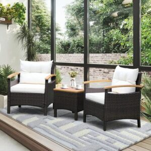 3 tlg. Rattanmöbel Polyrattan Lounge Set Gartenmöbel Möbel Sitzgruppe mit Kissen