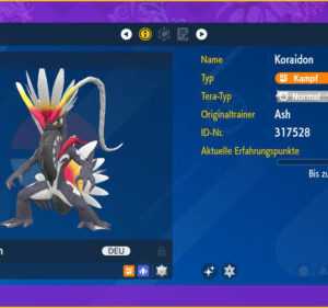 Shiny Koraidon 6IV | LVL 1 | Nat Dex | Pokemon Karmesin / Purpur / Scarlet