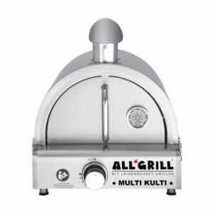 Allgrill MULTI-KULTI Set 2 zündgesichert - Gasgrill + Edelstahlpizzahaube Kamin