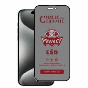 3x Schutzfolie für iPhone 12 13 14 15 Pro Max Privacy Sicht - Blickschutz Matt