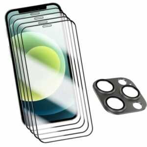 4x Panzerfolie Echt Glas 1x Kamera schutz für iPhone 15 14 13 12 11 Pro Max Mini