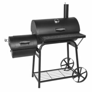 XL Holzkohlegrill & Smoker 2in1 Grillwagen BBQ Grill mit 2 Rädern Neu Top