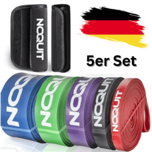 NOQUIT ® Premium Widerstandsbänder mit Griff Pads - Resistance Bands - 5er Set