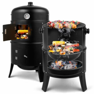 3in1 BBQ Holzkohlegrill Barbecue Räuchertonne Räuchergrill Grilltonne Smoker DE