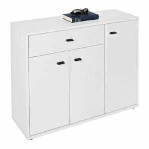 Kommode - perlweiß - 88 cm Sideboard Anrichte Beistellschrank