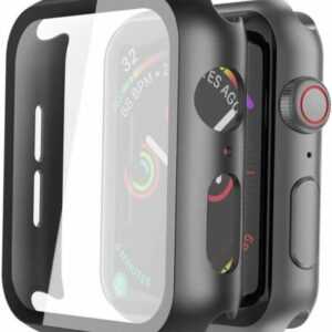 Hülle für Apple Watch Series 9 8 7 41mm / 45mm Case 360 Displayschutz Schwarz