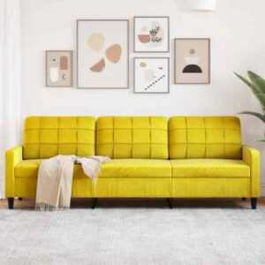 3-Sitzer-Sofa Gelb 210 cm Samt