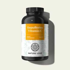 Gepuffertes Vitamin C Kapseln Nature Love (365 Kapseln für 6 Monate)