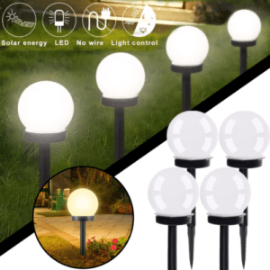 4er LED Solar Gartenleuchte Kugel Set Solarleuchte Außen Garten Lampe Leuchte DE