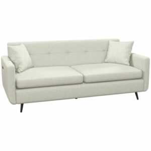 3-Sitzer-Sofa Dreier Couch mit Armlehne, Zierkissen, Polstersofa mit Leinenoptik