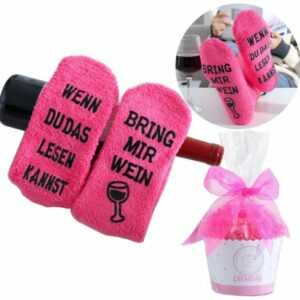 Wein Socken mit Spruch, bring mir Wein Socken, Kuschelsocken,Geschenk für Frauen