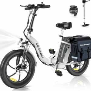 COLORWAY EBike 20 Zoll Fat Reifen Klappbar Elektrofahrrad 250W 7-Gang Garantie