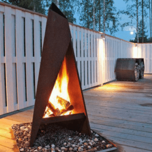 Gartenkamin Indian aus Cortenstahl Terrassenfeuer Rost Feuertonne Feuerschale