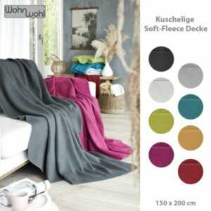 Flauschige Wohndecke • Kuscheldecke • Fleecedecke • Sofadecke •