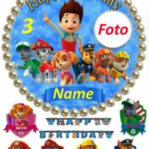 FOTOTORTE--Tortenaufleger -Paw Patrol--Geburtstag-Tortenbild--Fondant //Oblate