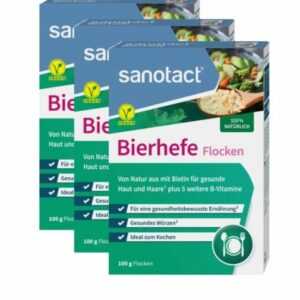 BIERHEFE FLOCKEN SANOTACT 100g BIOTIN HAUT HAARE B-VITAMINE ERNÄHRUNG KOCHEN OVP