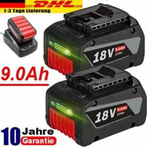 10x 18V 9.0Ah/8.0Ah Akku für Bosch Professional GBA GSR GSB BAT618 BAT609 BAT620