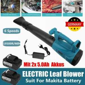 Für Makita Akku Laubbläser Mit 6 Gänge 2x 5,0Ah 18V Akkus + Ladegerät Laubbläse