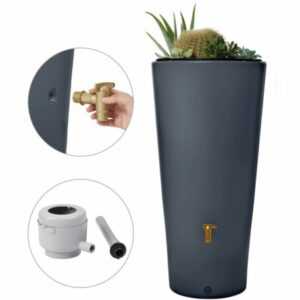 4rain VASO 2in1 Regenspeicher Regentonne 220 Liter graphite grey inkl. ...