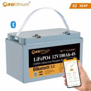 12V 100Ah LiFePO4 Lithiumbatterie mit Bluetooth Off-Grid für Wohnmobilboot