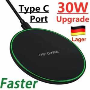 30W Wireless Fast Charger Ladegerät USB-C Pad Für Samsung Apple iPhone Android